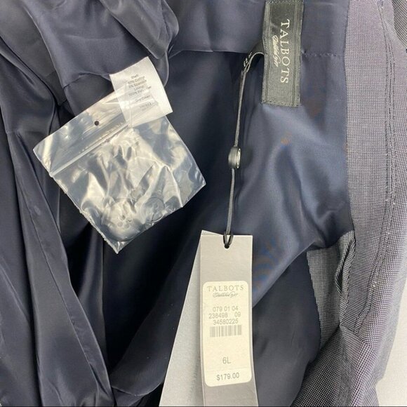 Talbots Women's NWT Blue Mini Check Three Button Luxury Career Blazer 6 Long/C36 - Picture 7 of 7